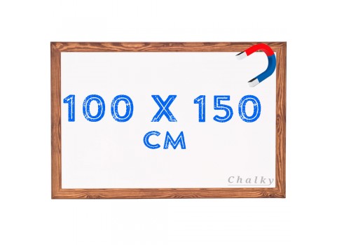 Chalky Manyetik Beyaz Yazı Tahtası Ahşap Çerçeveli 100x150 cm